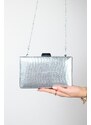 LuviShoes TORONTO Women's Silver Rolled Evening Bag