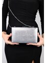 LuviShoes TORONTO Women's Silver Rolled Evening Bag