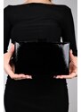 LuviShoes DESTINY Black Patent Leather Women Evening Bag