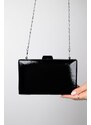 LuviShoes DESTINY Black Patent Leather Women Evening Bag