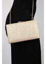 LuviShoes MARSEILLE Gold Sand Glitter Women's Evening Dress Bag