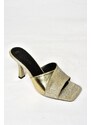 Fox Shoes S590433414 Gold Silvery Thin Heeled Women's Slippers