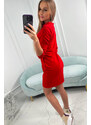 K-Fashion Šaty s vázaným výstřihem v červené barvě
