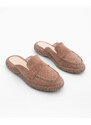 Marjin Women's Closed Front Daily Slippers Centipede Camel Suede