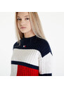 Tommy Hilfiger Dámský svetr Tommy Jeans Colorblock Badge White