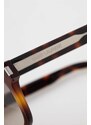 Sluneční brýle Saint Laurent pánské, hnědá barva