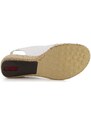 Rieker bílé sandály na klínku 66189-80