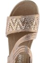 Rieker sandály s pásky na suchý zip rosegold V3764-90