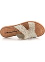 Tamaris metalické pantofle Silver Glam 1-27113-42