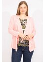 Şans Women's Pink Plus Size Double Look One-Piece Blouse