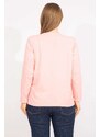 Şans Women's Pink Plus Size Double Look One-Piece Blouse