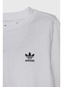 Dětská bavlněná košile s dlouhým rukávem adidas Originals bílá barva