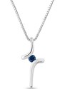 Zlatý náhrdelník s křížkem s modrým safírem KLENOTA K0036012