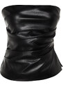 Trendyol X Sagaza Studio Black Strapless Leather Blouse