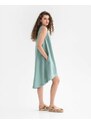 Magic Linen Lněné šaty Toscana Teal blue Velikost: S