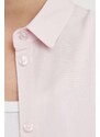 Košile Samsoe Samsoe MAJAN dámská, růžová barva, regular, s klasickým límcem, F19123672
