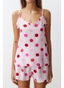 Trendyol Pink Polka Dot Viscose Woven Pajamas Set