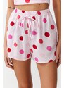 Trendyol Pink Polka Dot Viscose Woven Pajamas Set