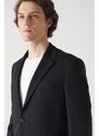 Avva Men's Black Knitted Flexible, Unlined Slim Fit Slim Fit Jacket