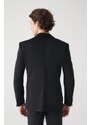 Avva Men's Black Knitted Flexible, Unlined Slim Fit Slim Fit Jacket