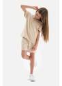 Dagi Beige Natural Color Local Seed Cotton Two Thread Unisex Shorts