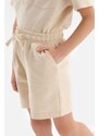 Dagi Beige Natural Color Local Seed Cotton Two Thread Unisex Shorts