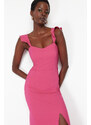 Trendyol Fuchsia Flounce Fitted Woven Dress