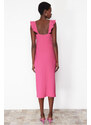 Trendyol Fuchsia Flounce Fitted Woven Dress