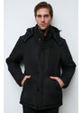 River Club Men's Black Camel Hooded Water And Windproof Winter Jacket & Coat & Parka