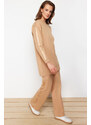 Trendyol Mink Stripe Detailed Knitted Tracksuit Set