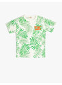Koton T-Shirt Crew Neck Short Sleeve Tropical Printed Cotton