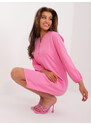 Fashionhunters Růžové vzdušné šaty s 3/4 rukávy SUBLEVEL