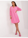 Fashionhunters Růžové vzdušné šaty s 3/4 rukávy SUBLEVEL