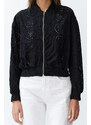 Trendyol Black Embroidery Thin Bomber Jacket