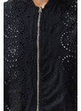 Trendyol Black Embroidery Thin Bomber Jacket