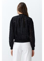 Trendyol Black Embroidery Thin Bomber Jacket