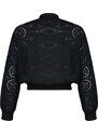 Trendyol Black Embroidery Thin Bomber Jacket