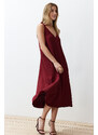 Trendyol Claret Red Comfortable Cut Midi Woven Dress