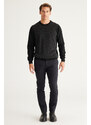 ALTINYILDIZ CLASSICS Men's Black-Anthracite Standard Fit Regular Fit Crew Neck Jacquard Knitwear Sweater