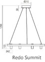 Světla a lustry REDO GROUP Redo SUMMMIT černé závěsné světlo nad stůl/LED 53W
