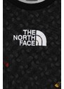 Dětská bavlněná mikina The North Face DREW PEAK LIGHT CREW PRINT černá barva, vzorovaná