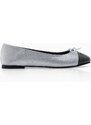 Marjin Women's Bow Detail Ballet Flats Lucif Silver