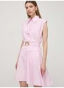 Bavlněné šaty Pinko růžová barva, mini, 103111.A1P4