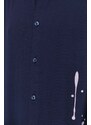 Bavlněná košile Desigual IAN tmavomodrá barva, regular, s klasickým límcem, 24SMCW15
