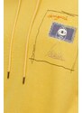 Mikina Desigual MARIO pánská, žlutá barva, s kapucí, s potiskem, 24SMSK11