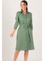 armonika Women's Green Long Shirt Dress