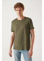 Avva Men's Khaki Burgundy Navy 3-Pack 100% Cotton Crew Neck Regular Fit T-shirt