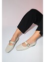LuviShoes BLUFF Women's Beige Skin Flat Toe Flat Shoes
