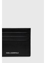 Kožené pouzdro na karty Karl Lagerfeld černá barva