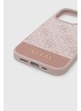 Obal na telefon Guess iPhone 15 Pro 6.1" růžová barva